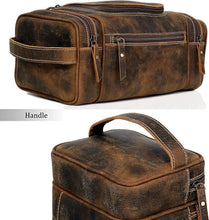 Load image into Gallery viewer, Elegant Leather Toiletry Bag for Men - Spacious &amp; Stylish Travel Essentials
