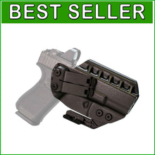 Load image into Gallery viewer, Secure Glock 19/19x/45 IWB Holster with High Hold Metal Clip - Right Orientation