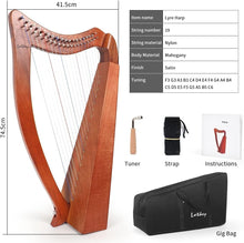 Load image into Gallery viewer, Lightweight Mahogany Harp with 19 Strings and Enhanced Sound Transmission