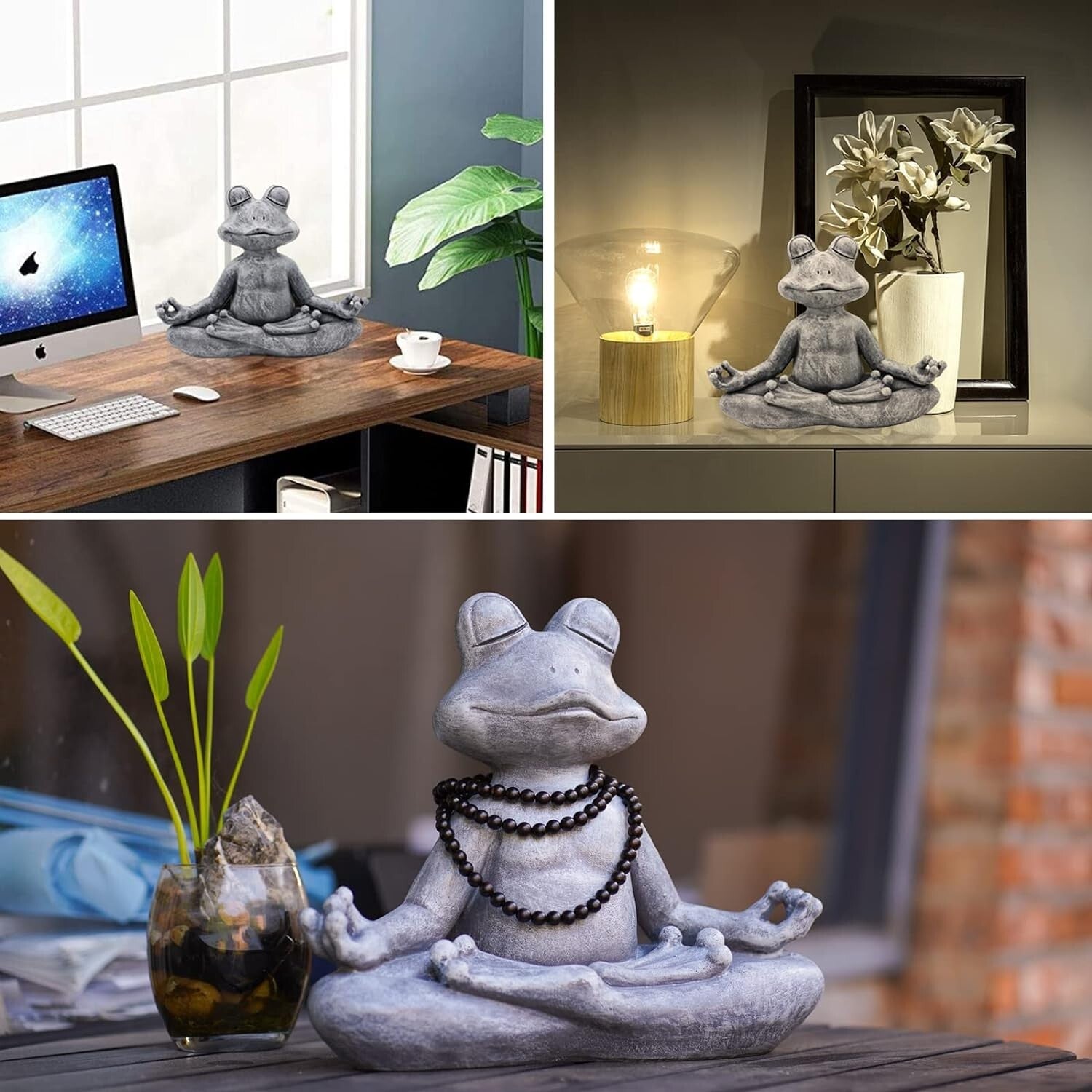 Intricate 12.5" L Meditating Frog Statue - Unique Gift for Zen Garden Lovers