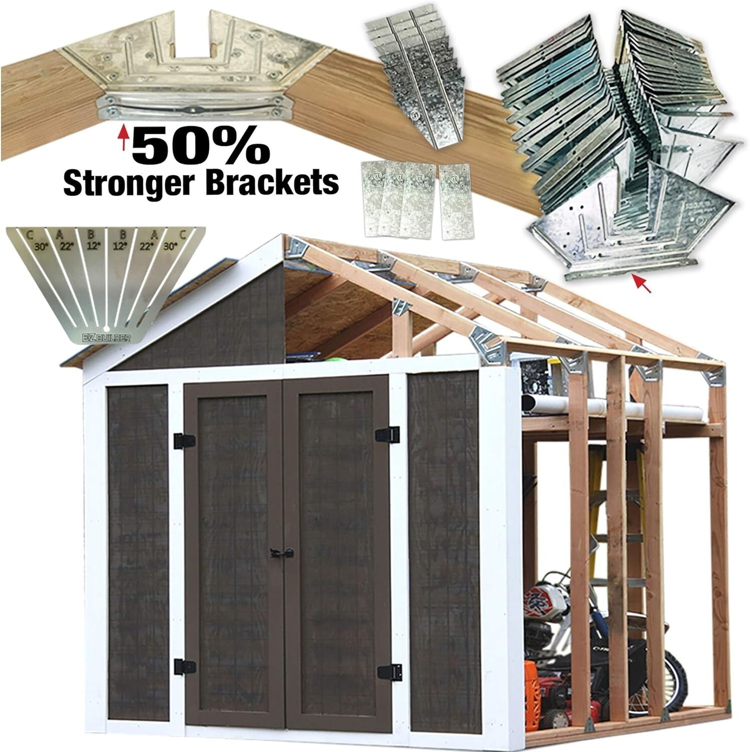 Versatile 50% Stronger Shed/Playhouse Kit - Custom Lengths & Styles Available