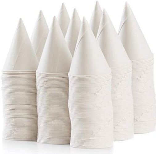 Versatile 2000 Pack White Cone Paper Cups - Perfect for Snow Cones & Events