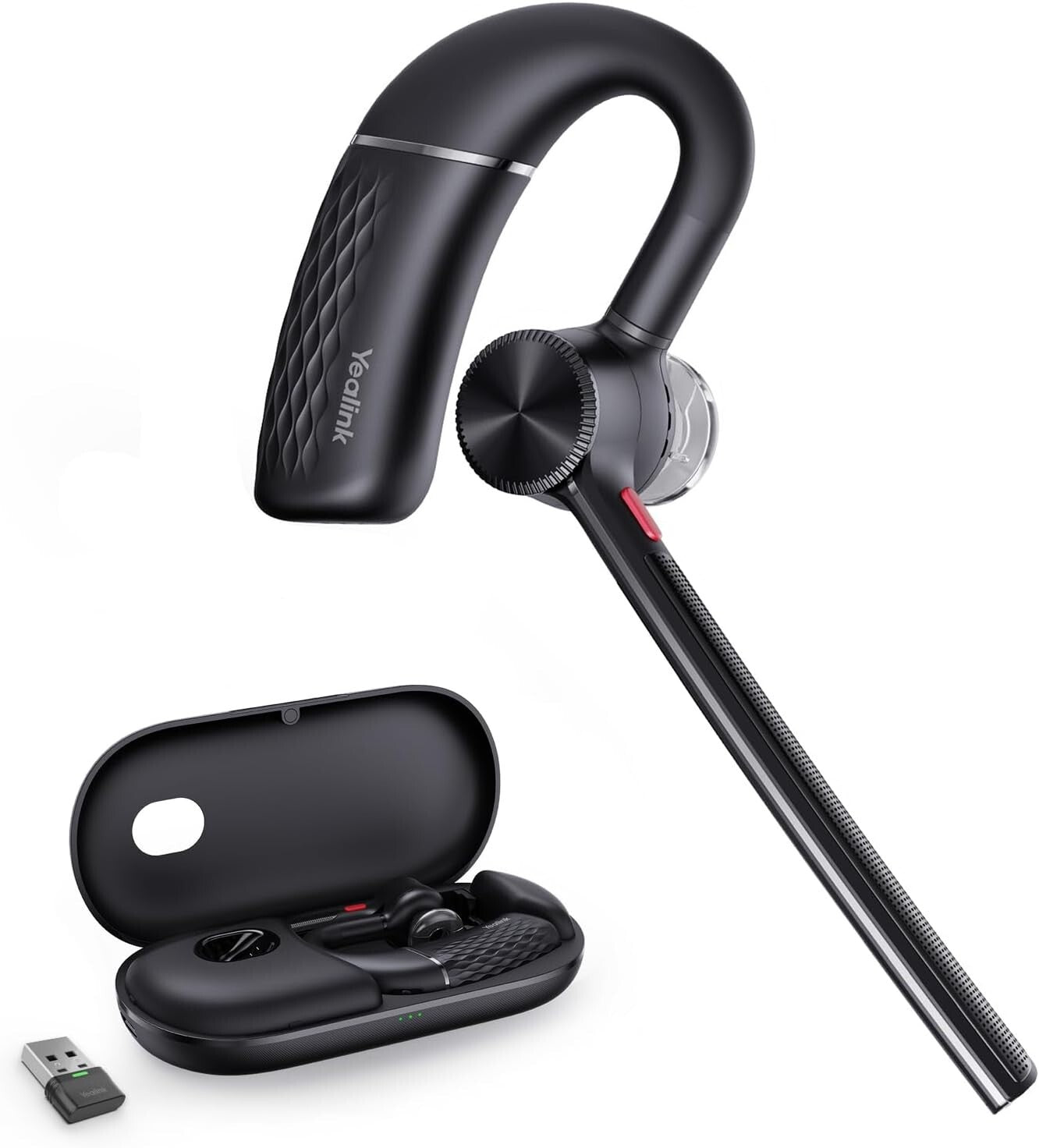 Wireless Bluetooth Earpiece with 4-Mic Noise Cancellation - Ideal for Business