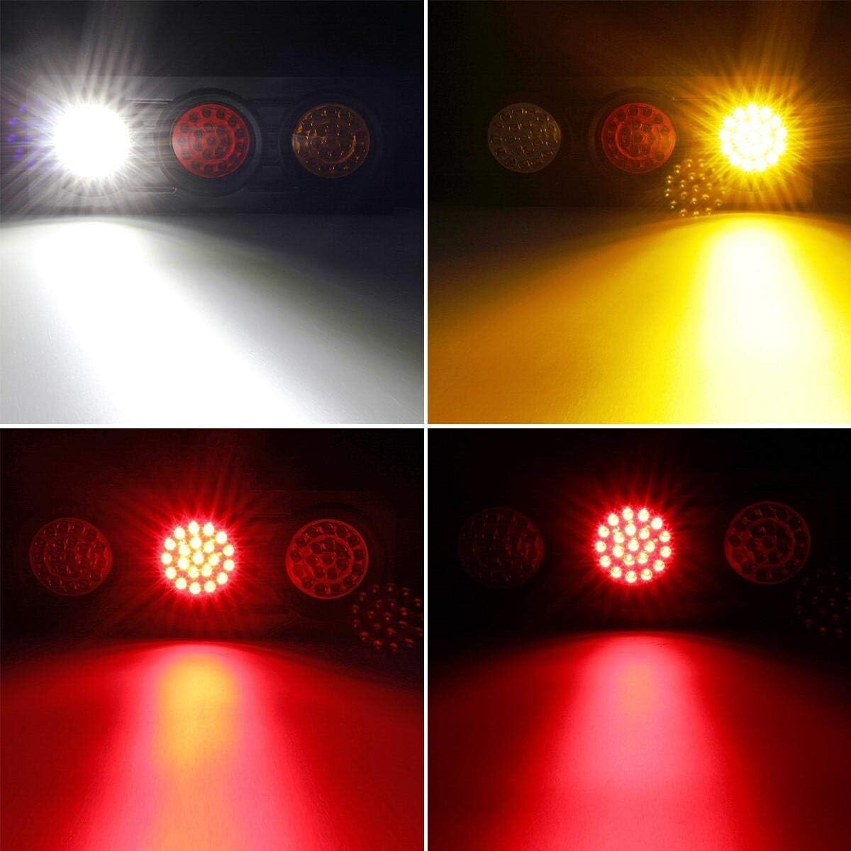 Durable 63 LED Trailer Tail Lights with Iron Bracket - Stop/Turn/Reverse Signals