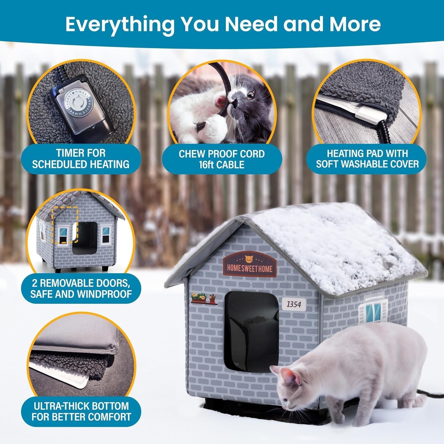 Weatherproof Heated Cat House - Perfect Winter Shelter for Your Outdoor Cats
