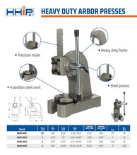 Load image into Gallery viewer, Heavy Duty Manual Arbor Press - 13 Inch Height with Steel Anvil for Durability