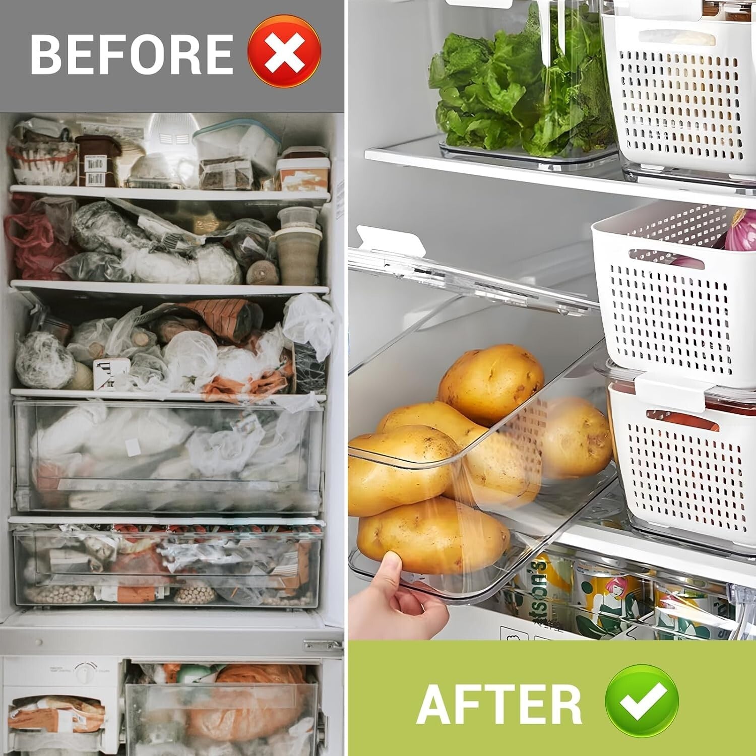 Enhanced Freshness: 4 Rectangular Produce Saver Containers with Adjustable Vents