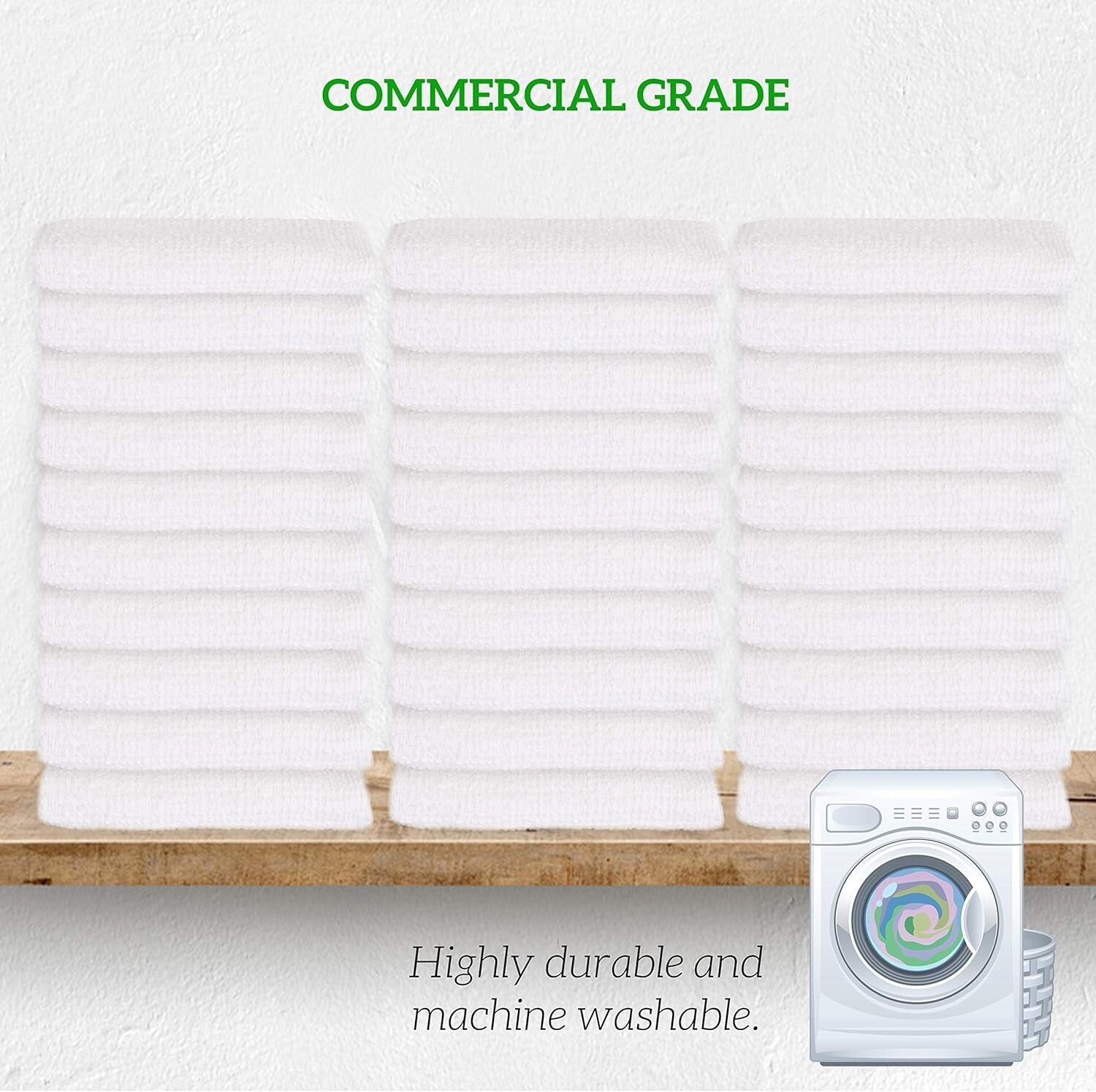 Durable Lint-Free 60 Pack of Blue Stripe Terry Towels - Eco-Friendly Solution