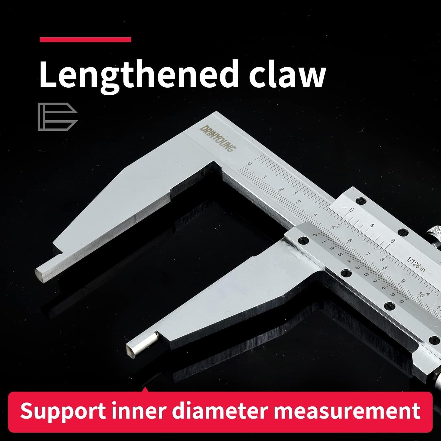 0-24" Stainless Steel Caliper with 0.05mm Graduation for Accurate Measurements