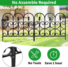 Load image into Gallery viewer, Stylish 10ft Decorative Garden Fence - 5 Rustproof Panels, Easy Storage Design