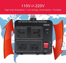 Load image into Gallery viewer, Safe 1500W Step Up &amp; Down Voltage Converter with Circuit Breaker Protection