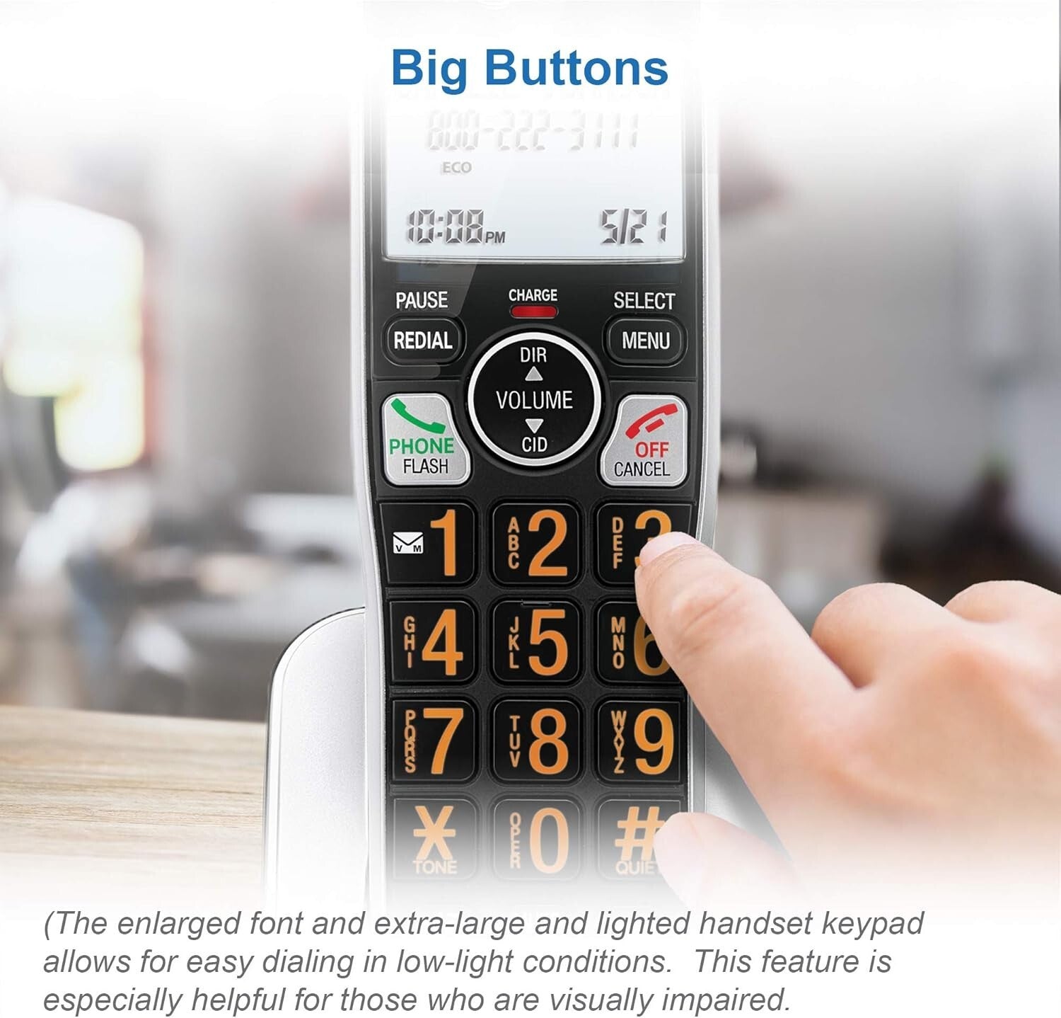 DECT 6.0 Cordless Phone Set with Smart Call Blocking & Digital Answering System