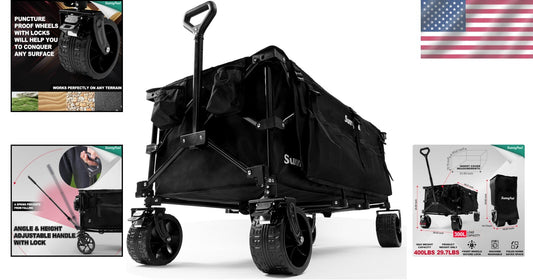 49'' Heavy-Duty Wagon Cart with All-Terrain Wheels - Perfect for Garden & Sports