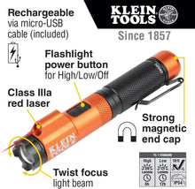 Load image into Gallery viewer, Professional Magnetic LED Flashlight with Laser - 350 Lumen Rechargeable Power