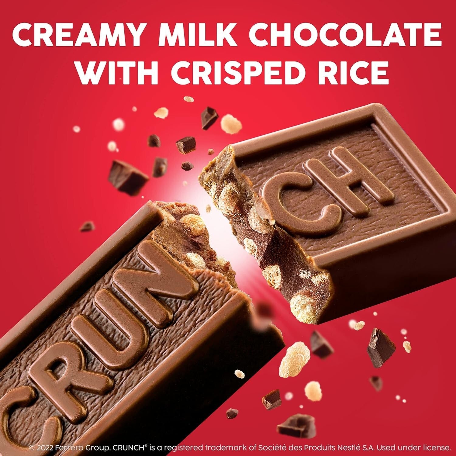 Delicious Milk Chocolate and Crisped Rice Bars - Full Size 1.55 oz, 36 Count