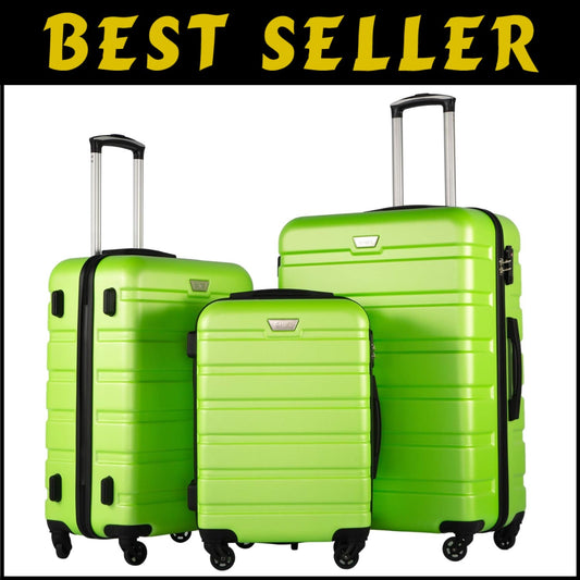 Apple Green 3-Piece Travel Luggage Set - Ergonomic Design, Ultimate Security