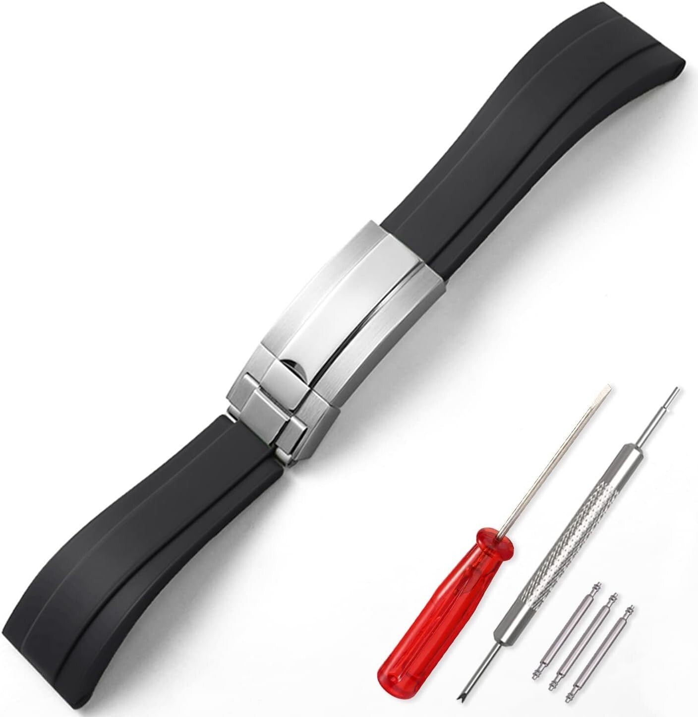 Elegant 20mm Rubber Watch Band for Rolex Submariner & Daytona - Adjustable Fit