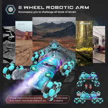 Load image into Gallery viewer, Remote Control 8-Wheel Stunt Car with Gesture Control &amp; Lights for Kids