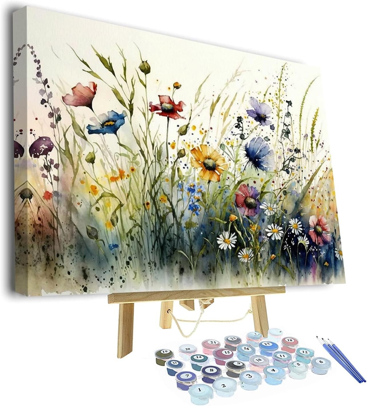 Artistic Floral Acrylic Paint by Number Kit - Perfect 16x20 Framed Gift