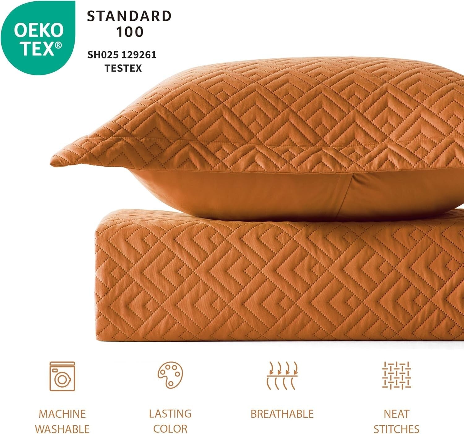 3-Piece King Size Coverlet Set in Soft Umber - Modern Elegance for Your Bedroom