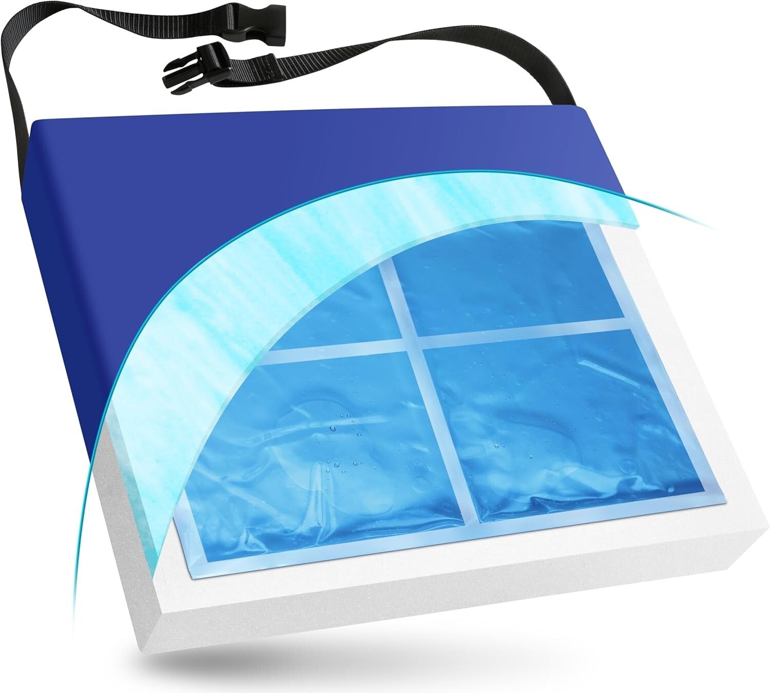 Herbalist’s Choice: 16” Quad Chamber Gel Cushion - For Optimal Cooling & Comfort