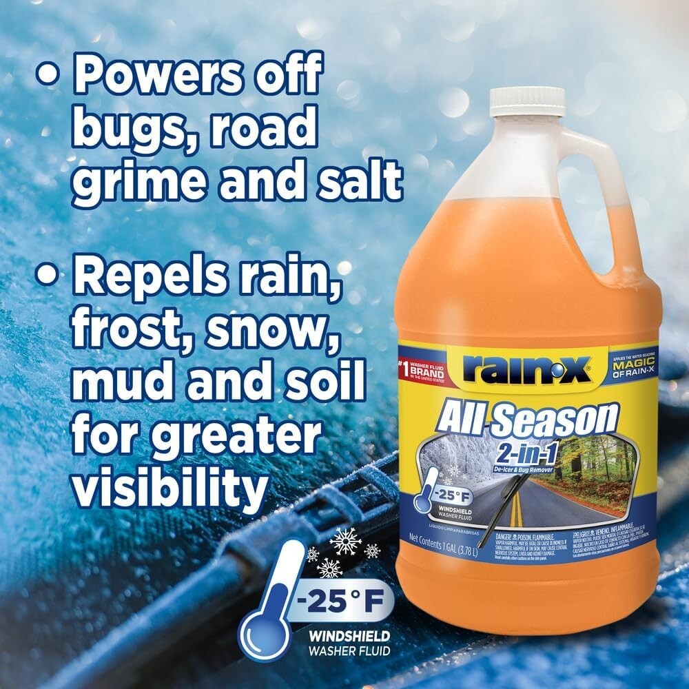 All Season 2-In-1 Windshield Washer -25°F, Pack of 6 Gallons, Liquid Cleaner