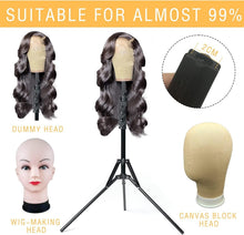 Load image into Gallery viewer, Versatile Tripod Wig Stand with Heating Hot Comb: Ideal for Cosmetology Training