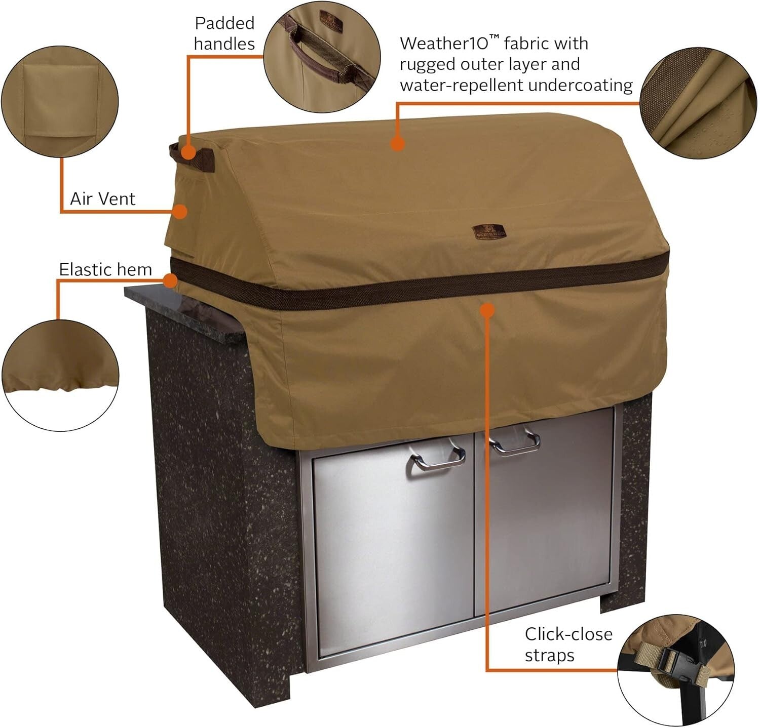 Hickory Water-Resistant Grill Cover - 32'' BBQ Protection with Warranty
