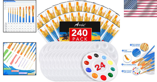 24 Versatile Paint Brushes & Palettes Kit – Ideal for Artists of Any Skill Level