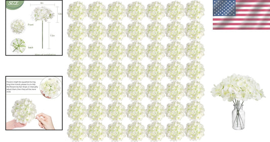 56 Pcs Ivory Hydrangea Artificial Flowers Set for Elegant Weddings & Home Decor