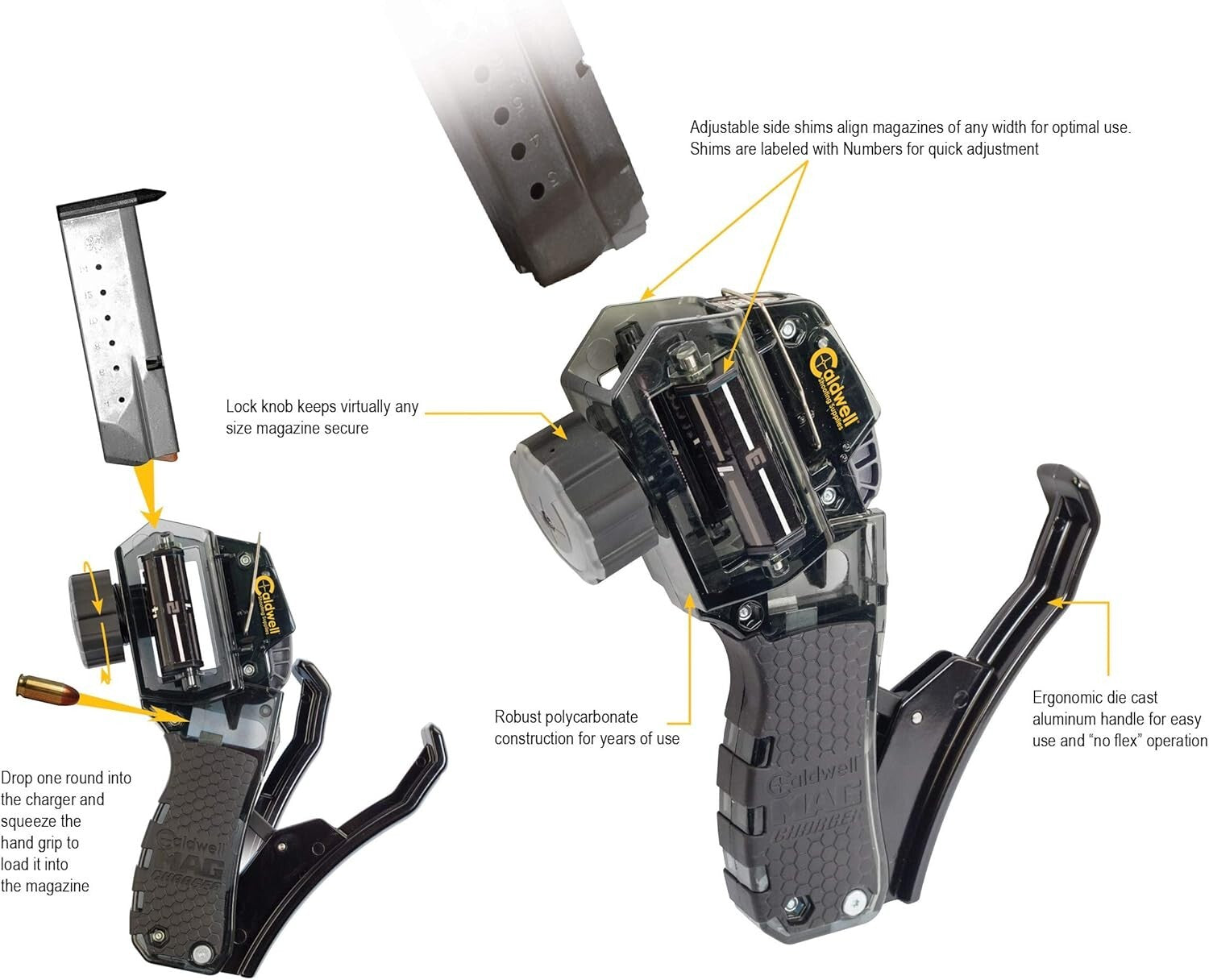 Adjustable Multi-Caliber Mag Charger - Fast & Efficient Pistol Magazine Loader