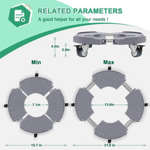 Load image into Gallery viewer, Easy Assemble Rolling Plant Caddy for Large Flower Pots - 15-21 Inch Adjustable