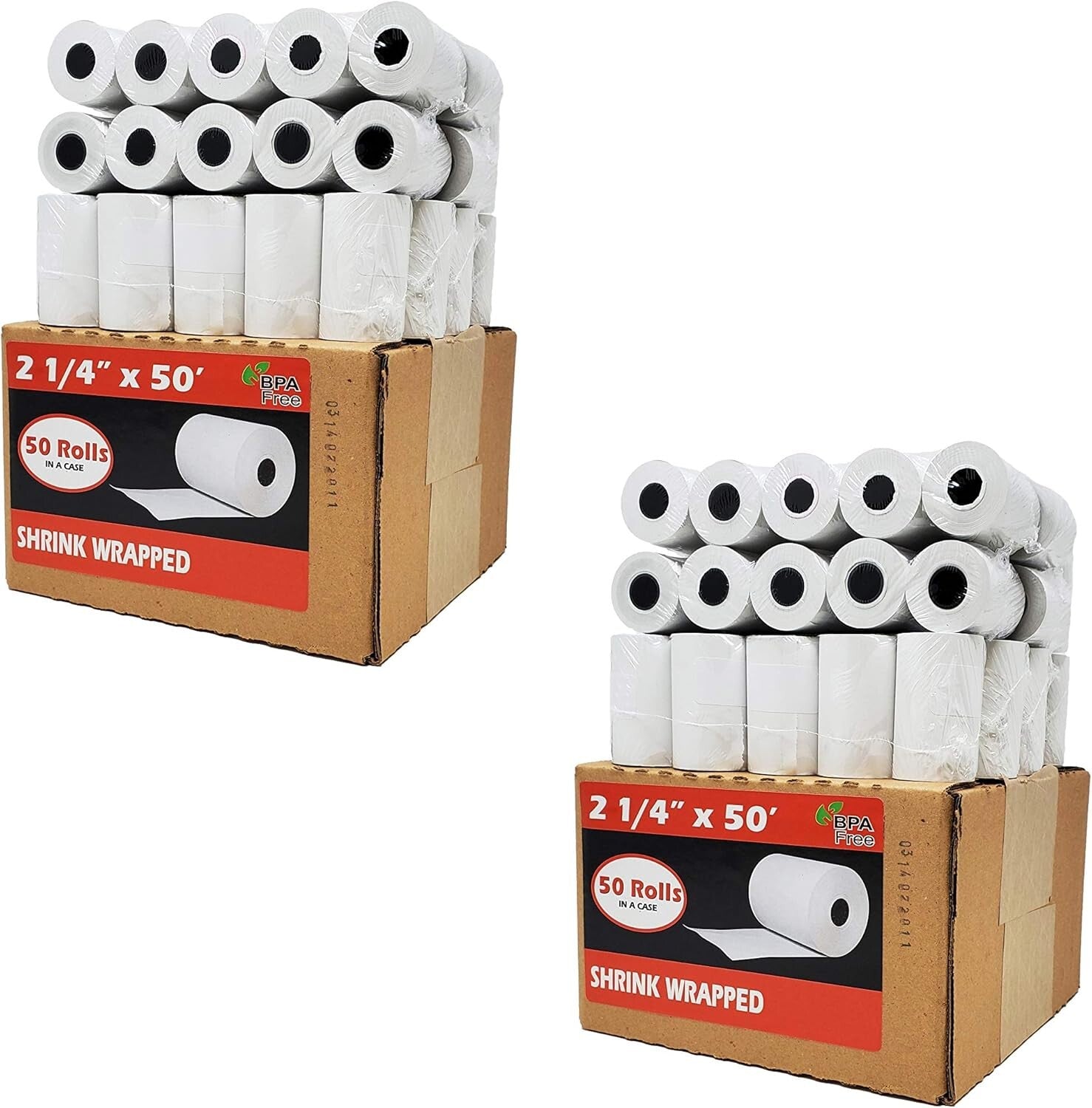 100 Premium German Thermal Paper Rolls - 2 1/4 x 50 Inches for POS Systems