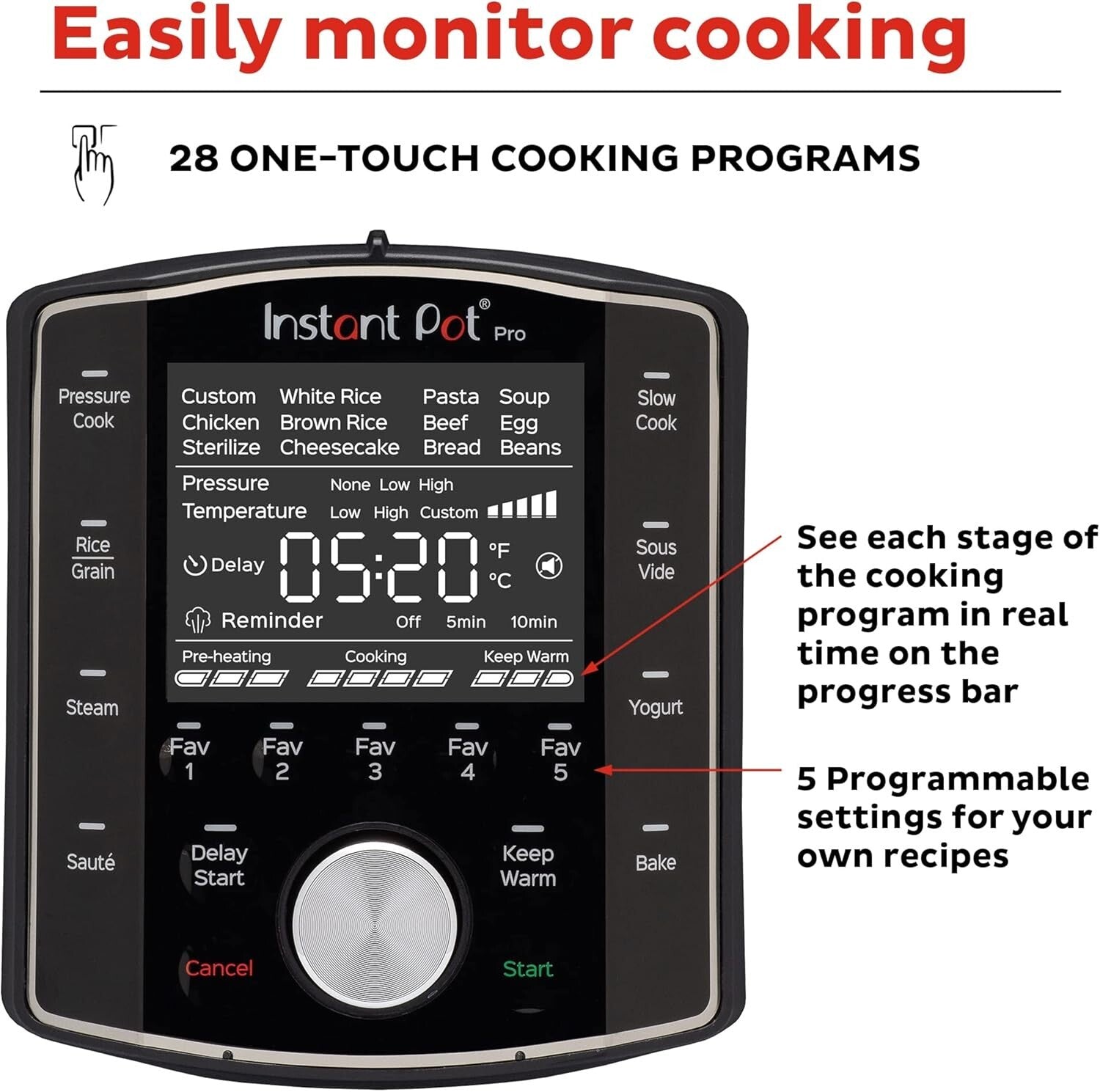 All-in-One 8 QT Programmable Cooker with Stainless Steel Pot & Recipe App