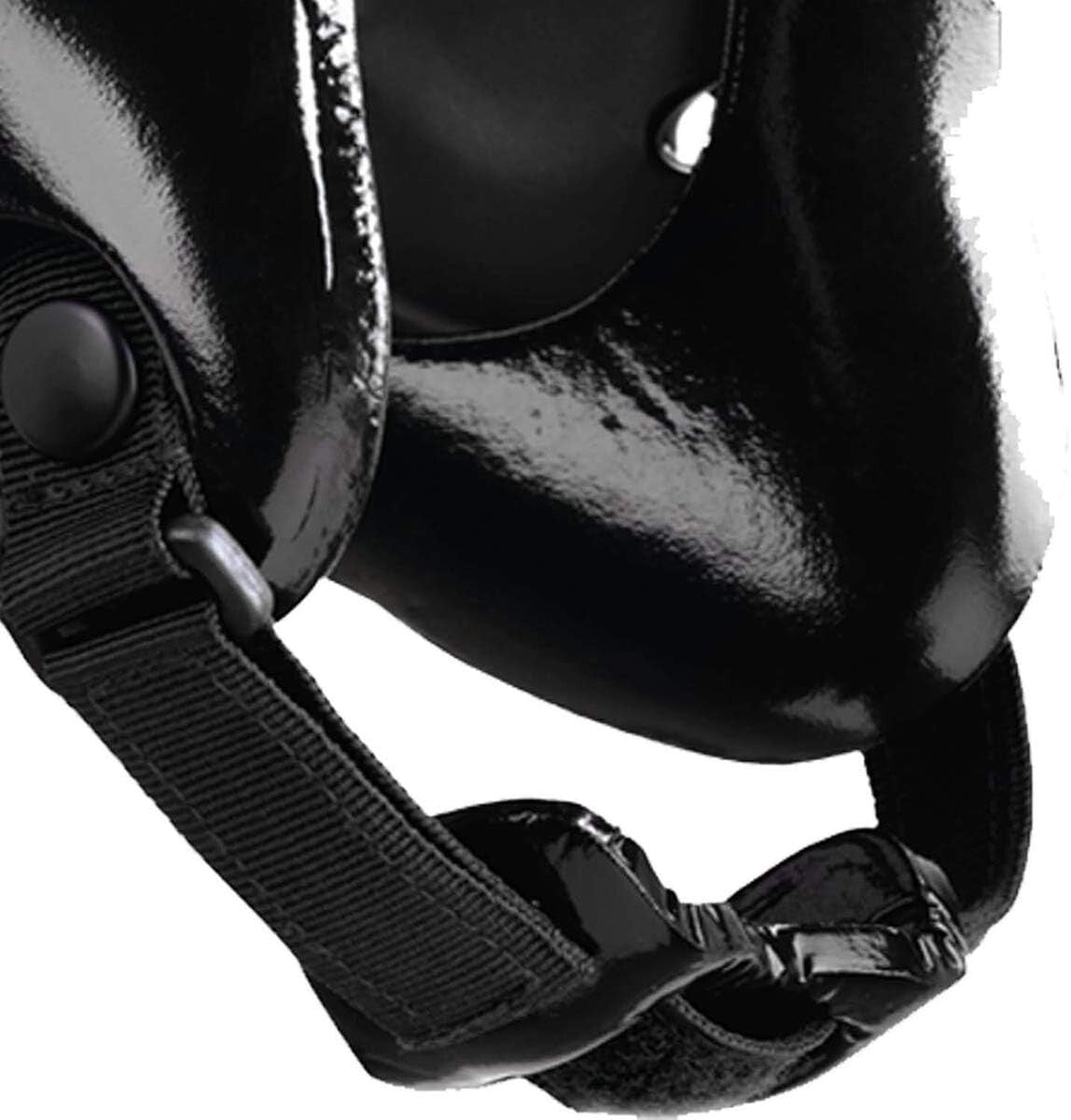 Adjustable Scarlet/Black Wrestling Headgear with Secure Fit & Ear Protection