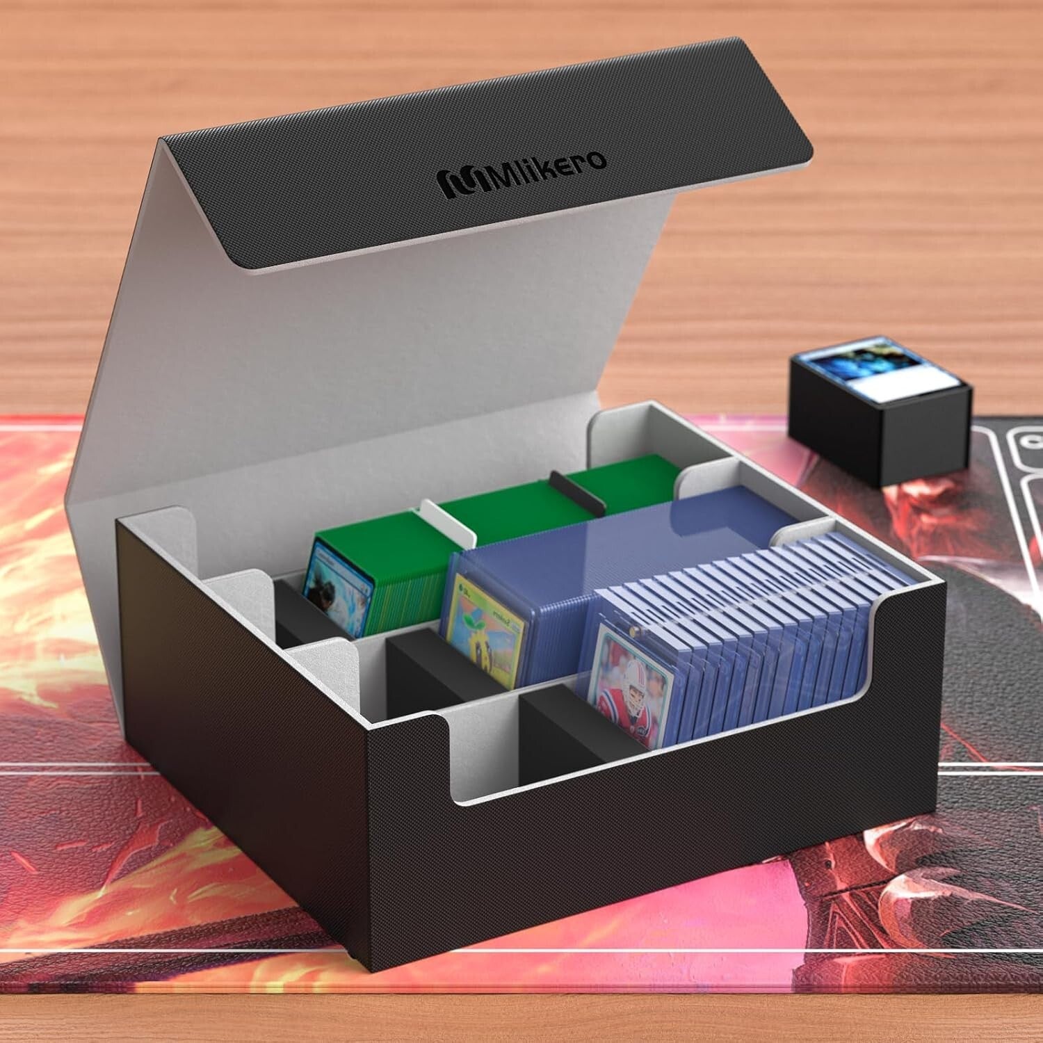 Luxury Leather Trading Card Storage Box with Magnetic Closure for 1800+ Cards