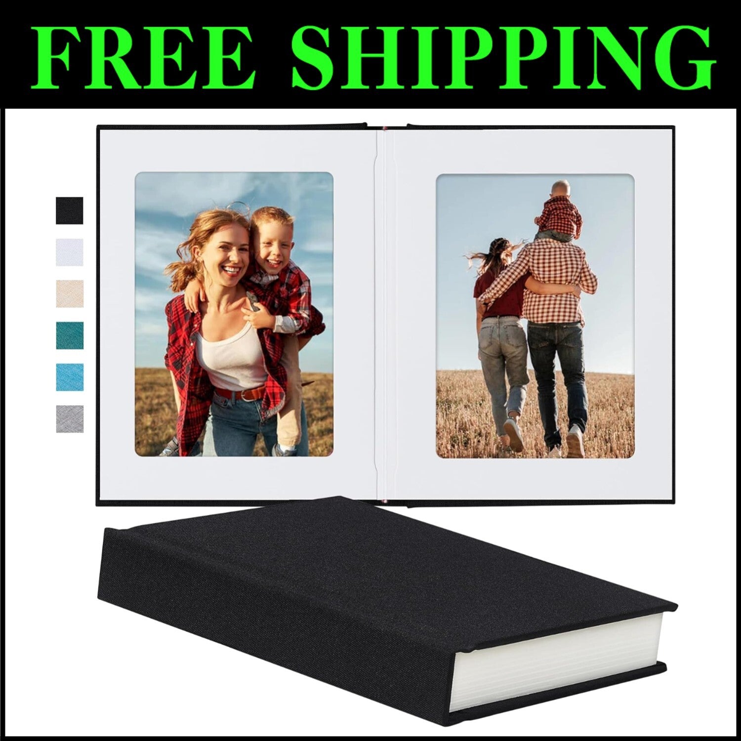 Versatile 5x7 Linen Photo Album - 30 Pocket, Ideal for Weddings & Baby Memories