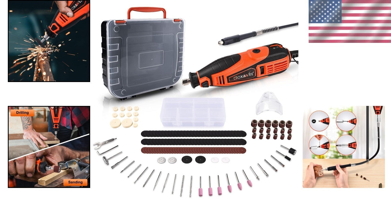 All-in-One 180 Accessories Rotary Tool Set - Perfect for Home and Craft Projects