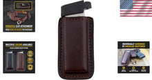 Load image into Gallery viewer, Elegant Multi-Fit Leather Magazine Holder for 9mm, .40, .45, and .380 Pistols