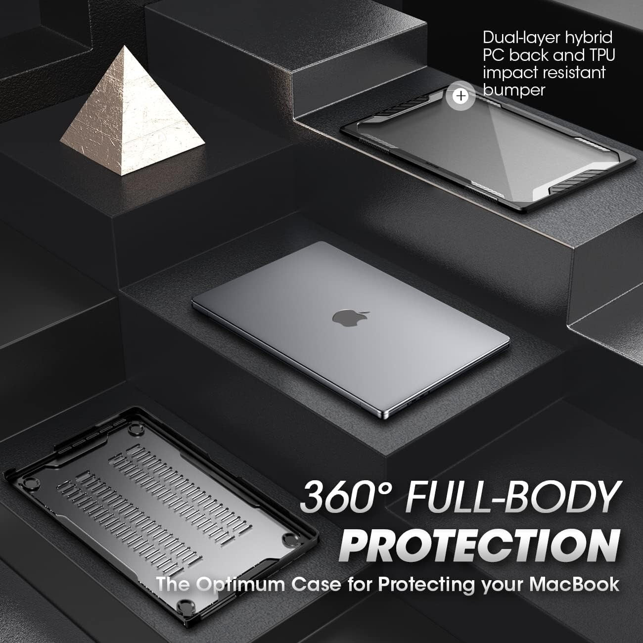 Protective Black Hard Shell for MacBook Pro 14" (2024-2021) - Rugged and Stylish