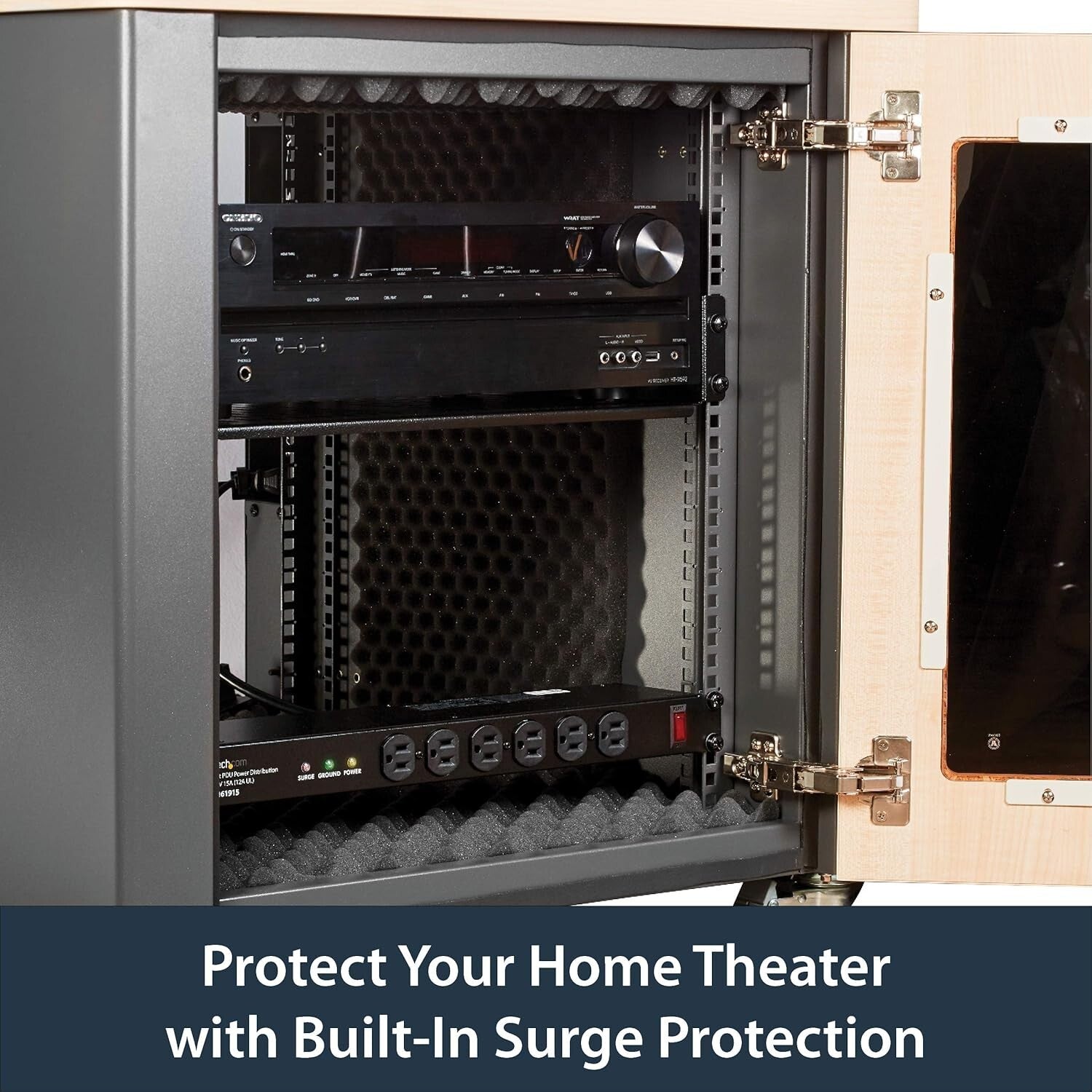 High-Durability 1U Surge Protector PDU with 16 Power Outlets and LED Indicators