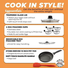 Load image into Gallery viewer, Versatile Egg Maker: Nonstick Frying Pan and Poacher Set with 4 Cup Capacity