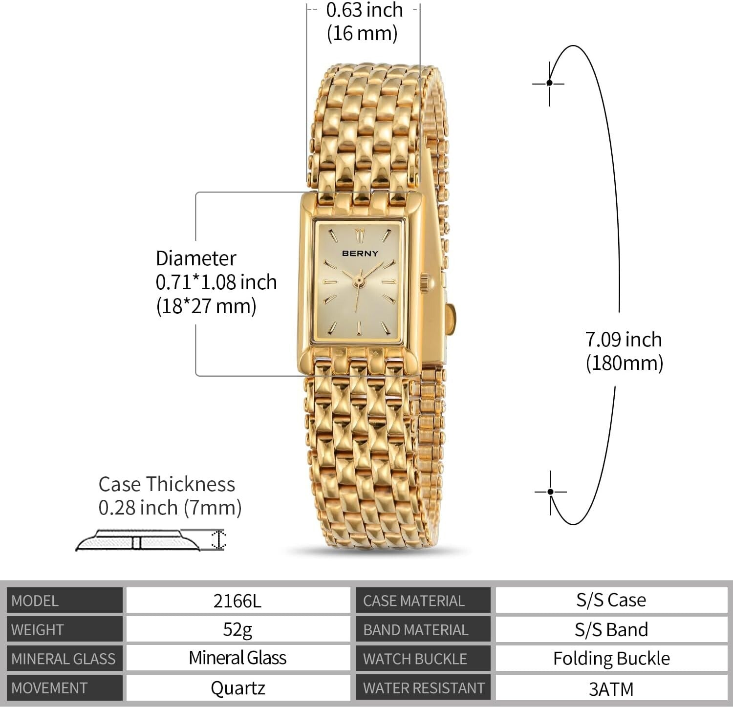 Elegant Adjustable Gold Plated Watch for Women with Quartz Movement and Tools