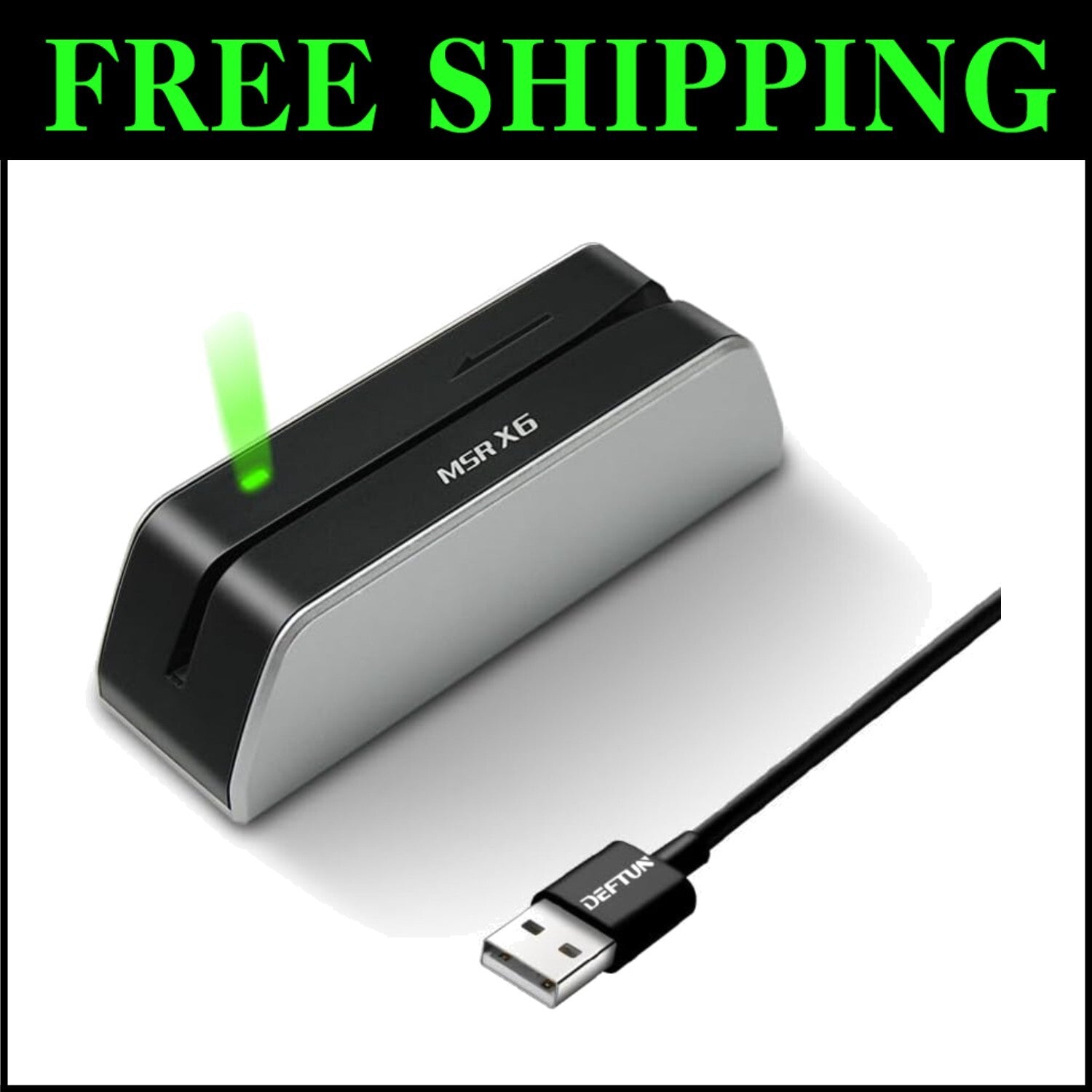 Plug & Play Magnetic Card Reader Writer - USB Powered, 20 Blank Cards Included