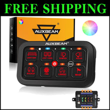 Load image into Gallery viewer, Custom RGB 8 Gang Switch Panel - 60 Amp Waterproof Control for Marine, RV, Car
