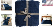 Load image into Gallery viewer, Stylish Super Soft Navy Blue Throw Blanket 60x80 - Perfect Gift for All Seasons