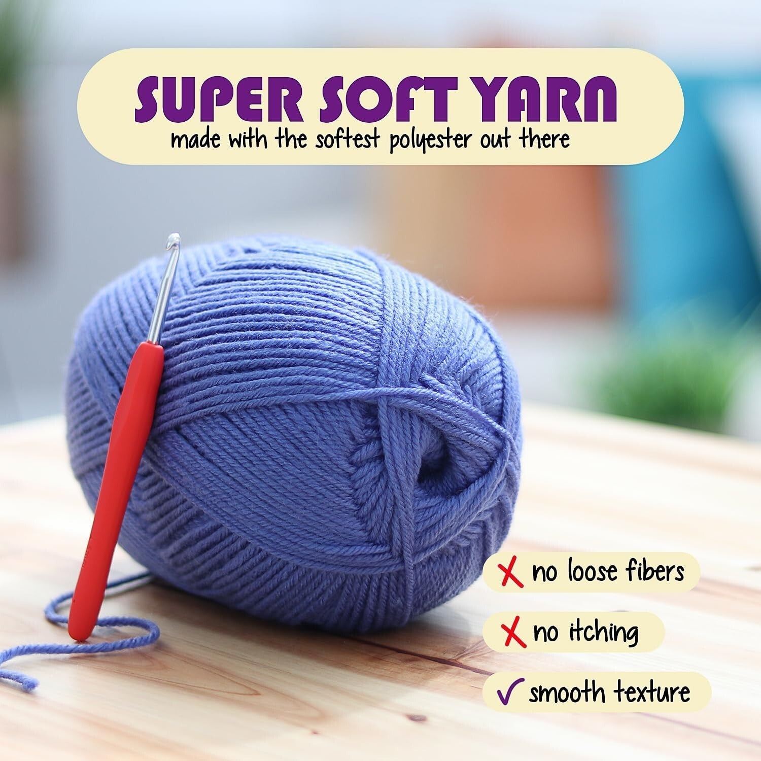 Beginner-Friendly Crochet Kit with Yarn, Hooks, and Crochet Bag for All Ages