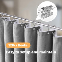 Load image into Gallery viewer, Heavy-Duty 72x72 Grey Shower Curtain Set with Clear Liner &amp; 2 Stainless Hooks