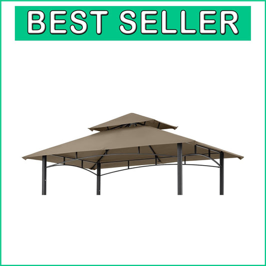 Elegant Double Tier 5x8 Canopy Replacement in Khaki - Grill Gazebo Essential