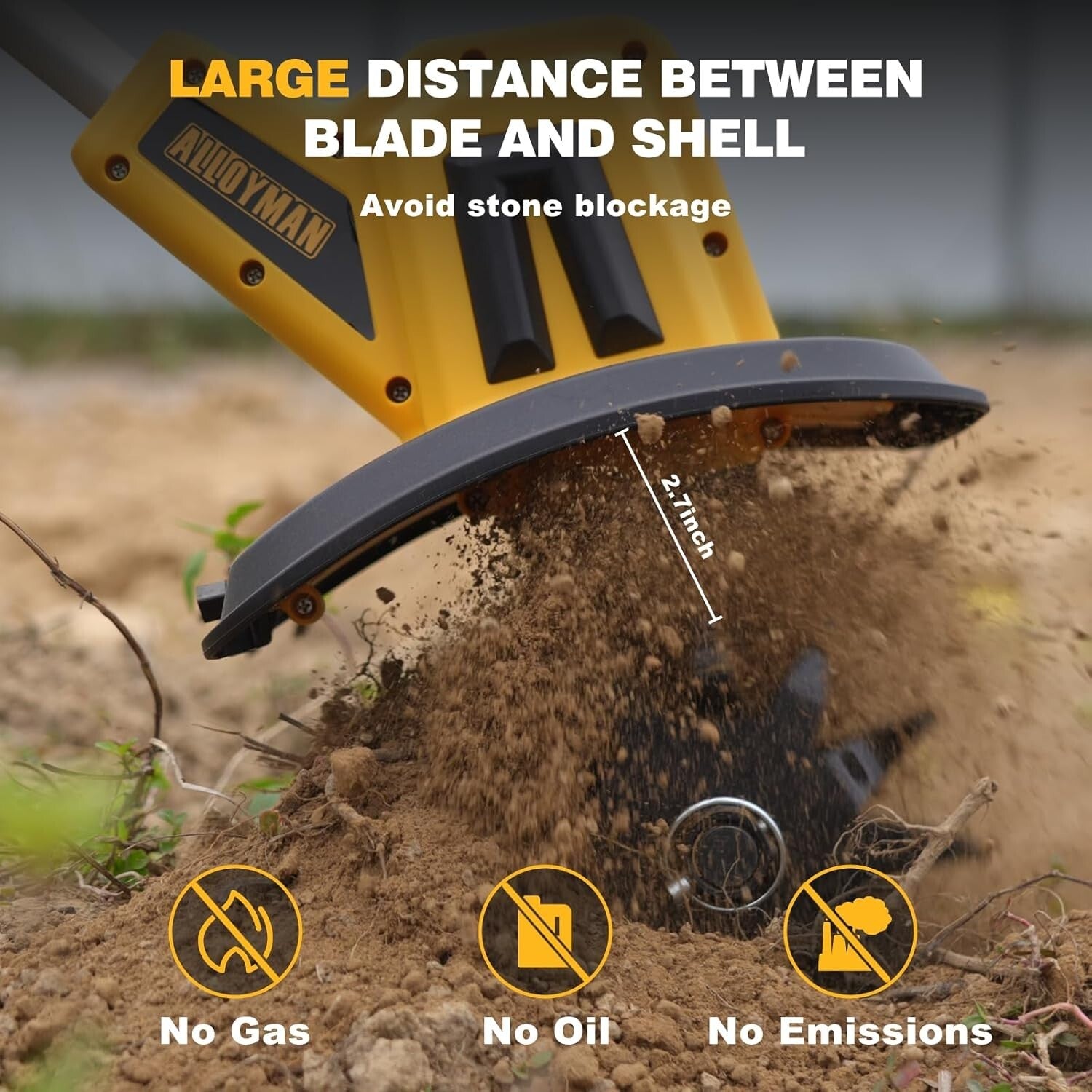 Efficient 360RPM Electric Garden Tiller with 9In Tilling Width & Safety Features